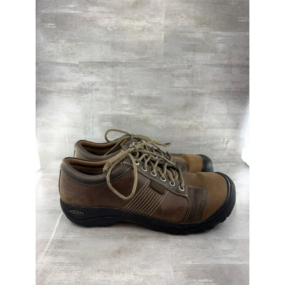 Keen Presidio Men Brown Leather Walking Shoes 1007722 Size 13